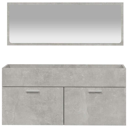 vidaXL Bathroom Cabinet with Mirror Concrete Grey Engineered Wood 5