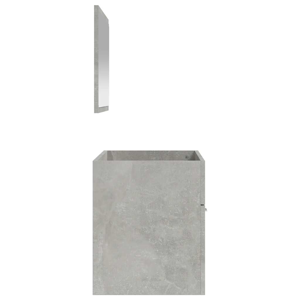 vidaXL Bathroom Cabinet with Mirror Concrete Grey Engineered Wood 6