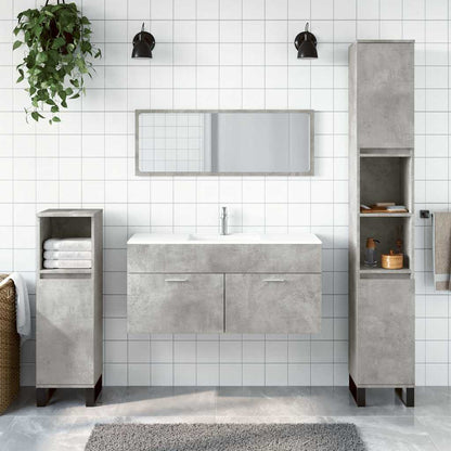 vidaXL Bathroom Cabinet with Mirror Concrete Grey Engineered Wood 1