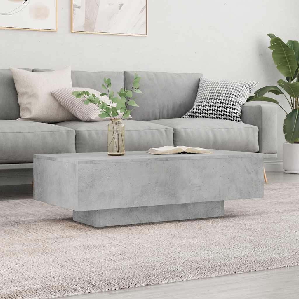 vidaXL Coffee Table Concrete Grey 100x49.5x31 cm Engineered Wood 1