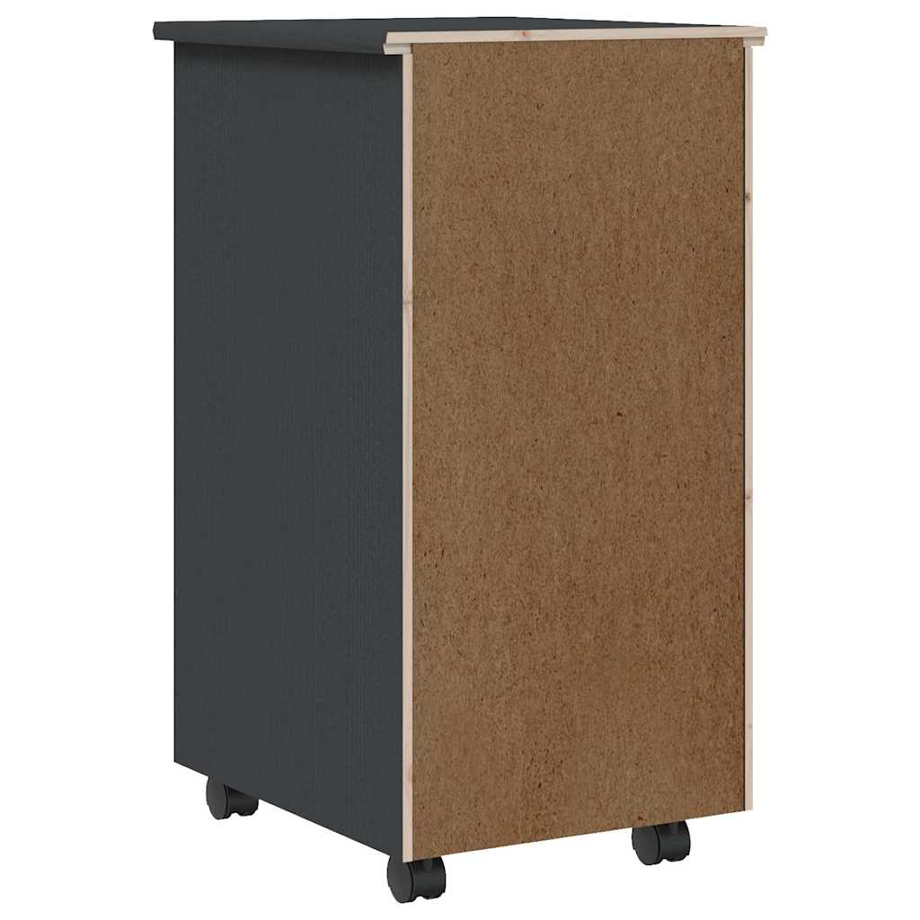 vidaXL Rolling Cabinet with Drawers "MOSS" Grey Solid Wood Pine 6