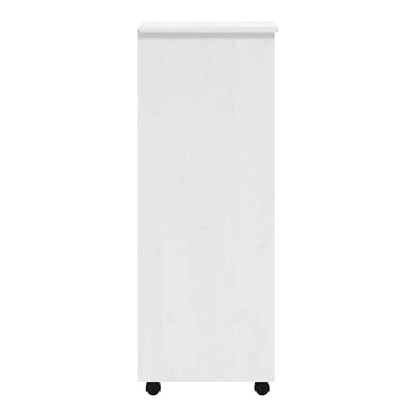 Rolling Cabinet with Drawers "MOSS" Solid Wood Pine White 34 x 39 x 103 cm