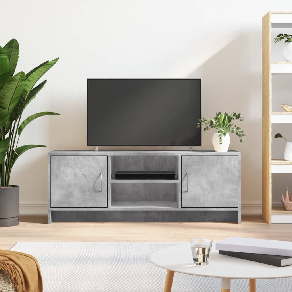 vidaXL TV Cabinet Concrete Grey 102x30x37.5 cm Engineered Wood 1