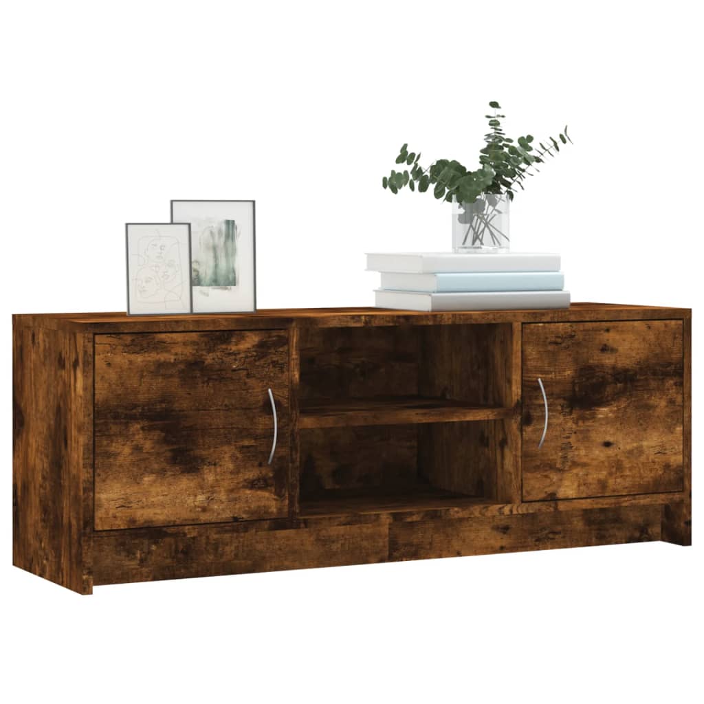 vidaXL TV Cabinet Smoked Oak 102x30x37.5 cm Engineered Wood 3