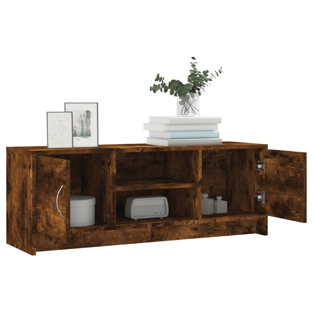 vidaXL TV Cabinet Smoked Oak 102x30x37.5 cm Engineered Wood 4