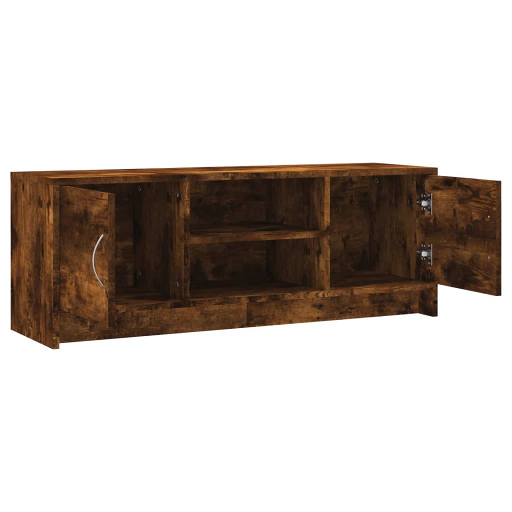 vidaXL TV Cabinet Smoked Oak 102x30x37.5 cm Engineered Wood 6