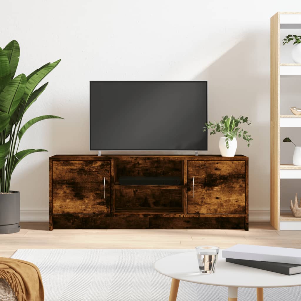 vidaXL TV Cabinet Smoked Oak 102x30x37.5 cm Engineered Wood 1