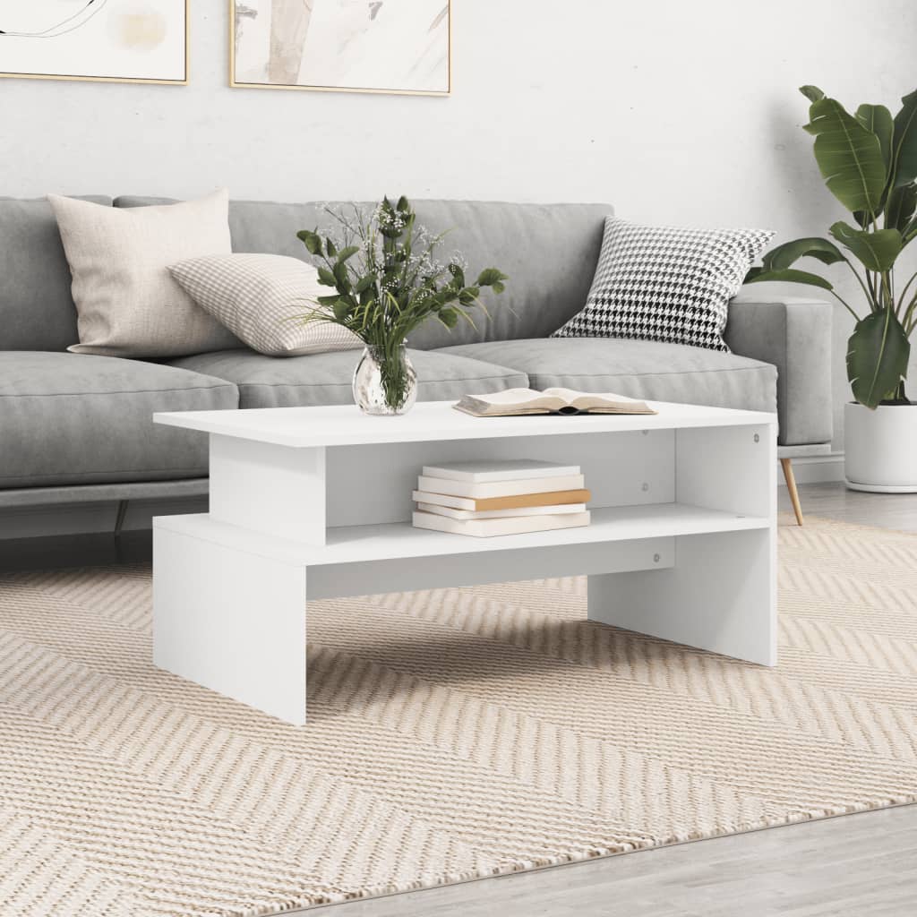 vidaXL Coffee Table White 90x55x42.5 cm Engineered Wood 1