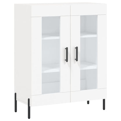 Highboard 69.5x34x180 cm Engineered Wood 2 Glass Doors White
