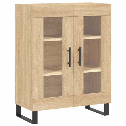 Highboard 69.5x34x180 cm Engineered Wood 2 Glass Doors Sonoma oak
