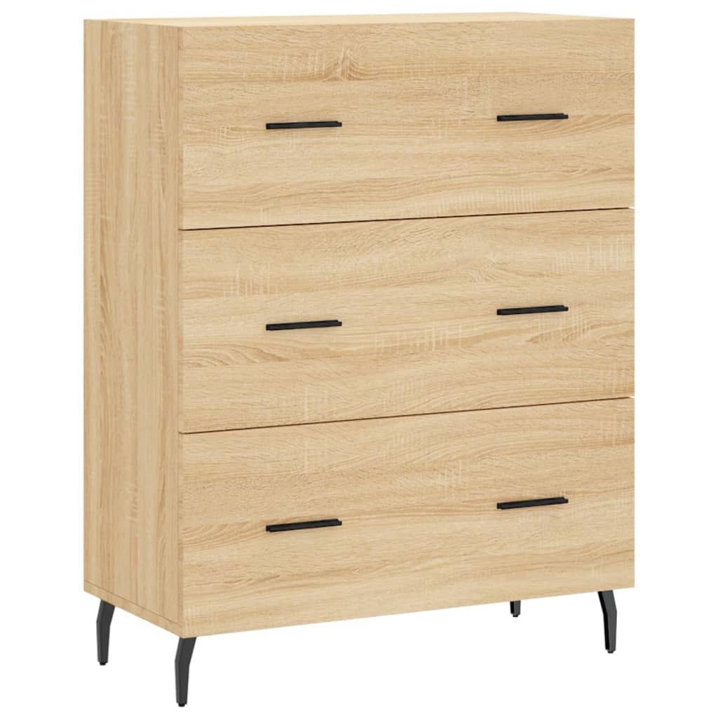Highboard 69.5x34x180 cm Engineered Wood 3 Drawers Sonoma oak