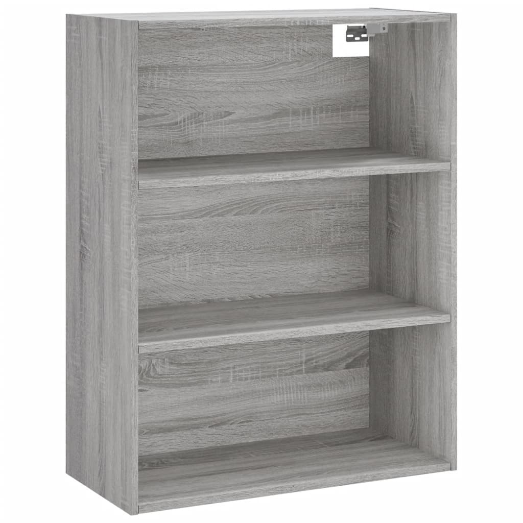 Highboard 69.5x34x180 cm Engineered Wood 1 Glass Door 3 Drawers Grey sonoma