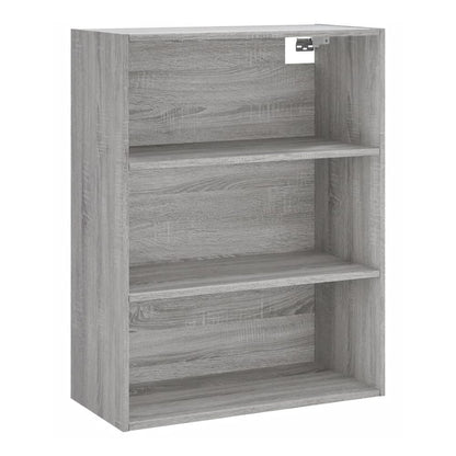 Highboard 69.5x34x180 cm Engineered Wood 1 Glass Door 3 Drawers Grey sonoma