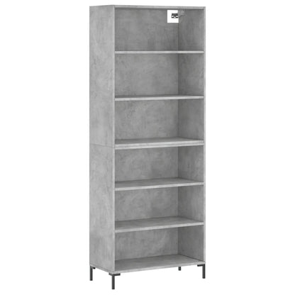 Highboard 69.5x32.5x180 cm Engineered Wood 3 Shelves Concrete grey