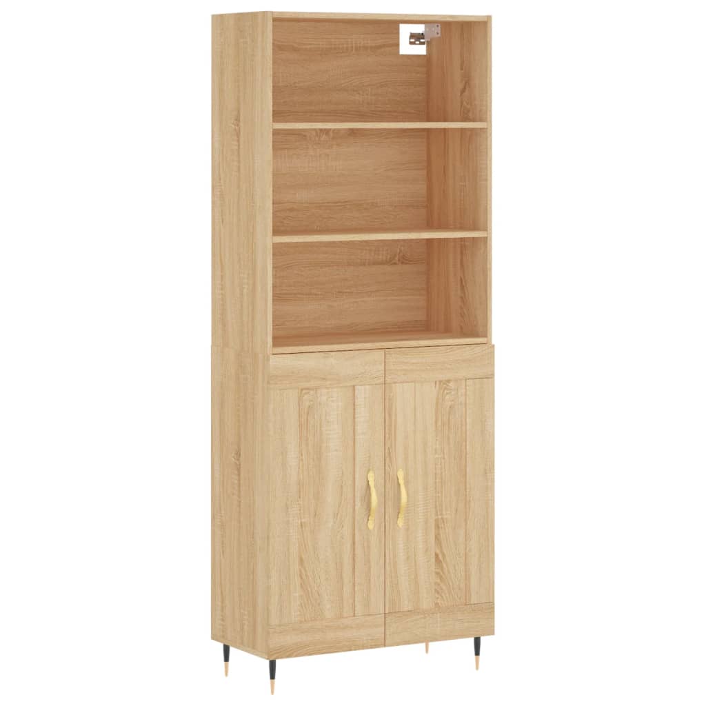 Highboard 69.5x34x180 cm Engineered Wood 2 Wood Doors Sonoma oak