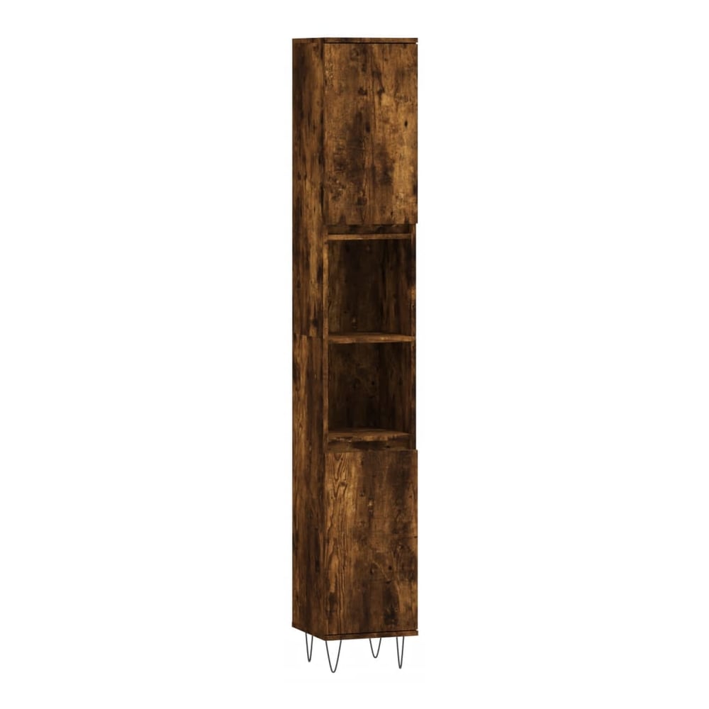 3 Piece Bathroom Furniture Set Engineered Wood Smoked oak