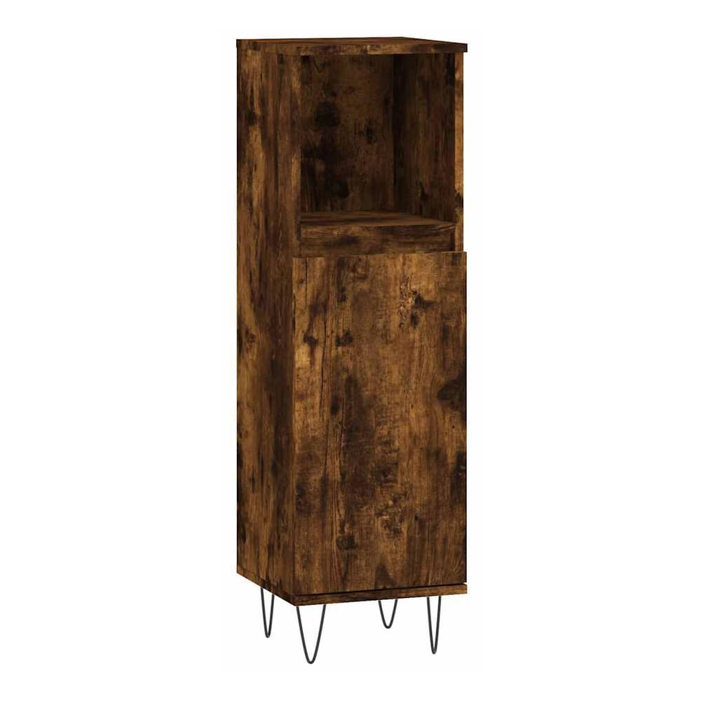 3 Piece Bathroom Furniture Set Engineered Wood Smoked oak