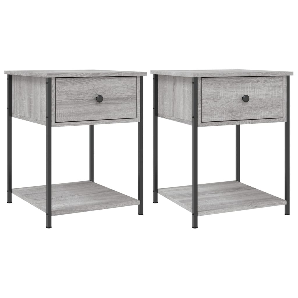 vidaXL Bedside Tables 2 pcs Grey Sonoma 44x45x58 cm Engineered Wood 2