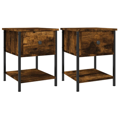 vidaXL Bedside Tables 2 pcs Smoked Oak 34x35.5x45 cm Engineered Wood 2