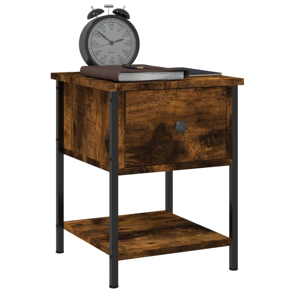 vidaXL Bedside Tables 2 pcs Smoked Oak 34x35.5x45 cm Engineered Wood 4