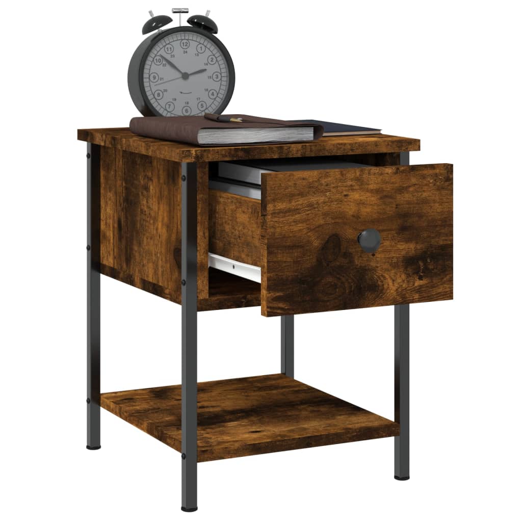 vidaXL Bedside Tables 2 pcs Smoked Oak 34x35.5x45 cm Engineered Wood 5