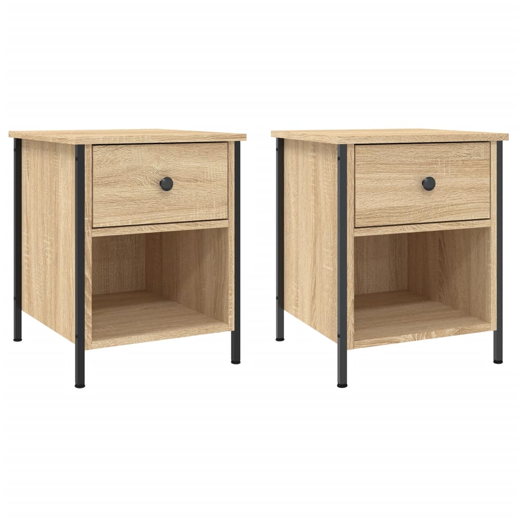 vidaXL Bedside Cabinets 2 pcs Sonoma Oak 40x42x50 cm Engineered Wood 2
