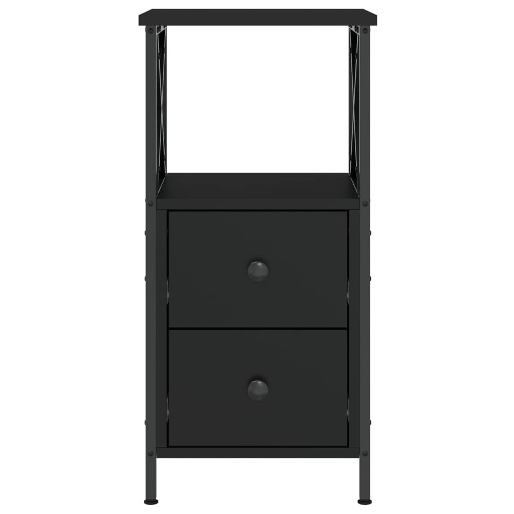 vidaXL Bedside Cabinet Black 34x35,5x70 cm Engineered Wood 4