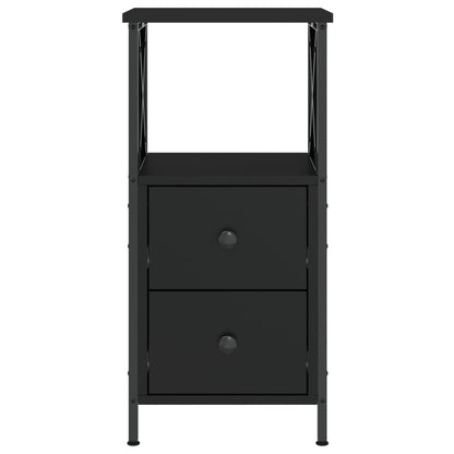 vidaXL Bedside Cabinet Black 34x35,5x70 cm Engineered Wood 4