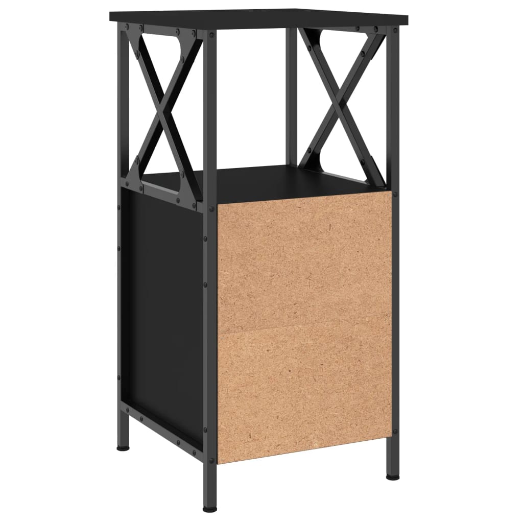 vidaXL Bedside Cabinet Black 34x35,5x70 cm Engineered Wood 5