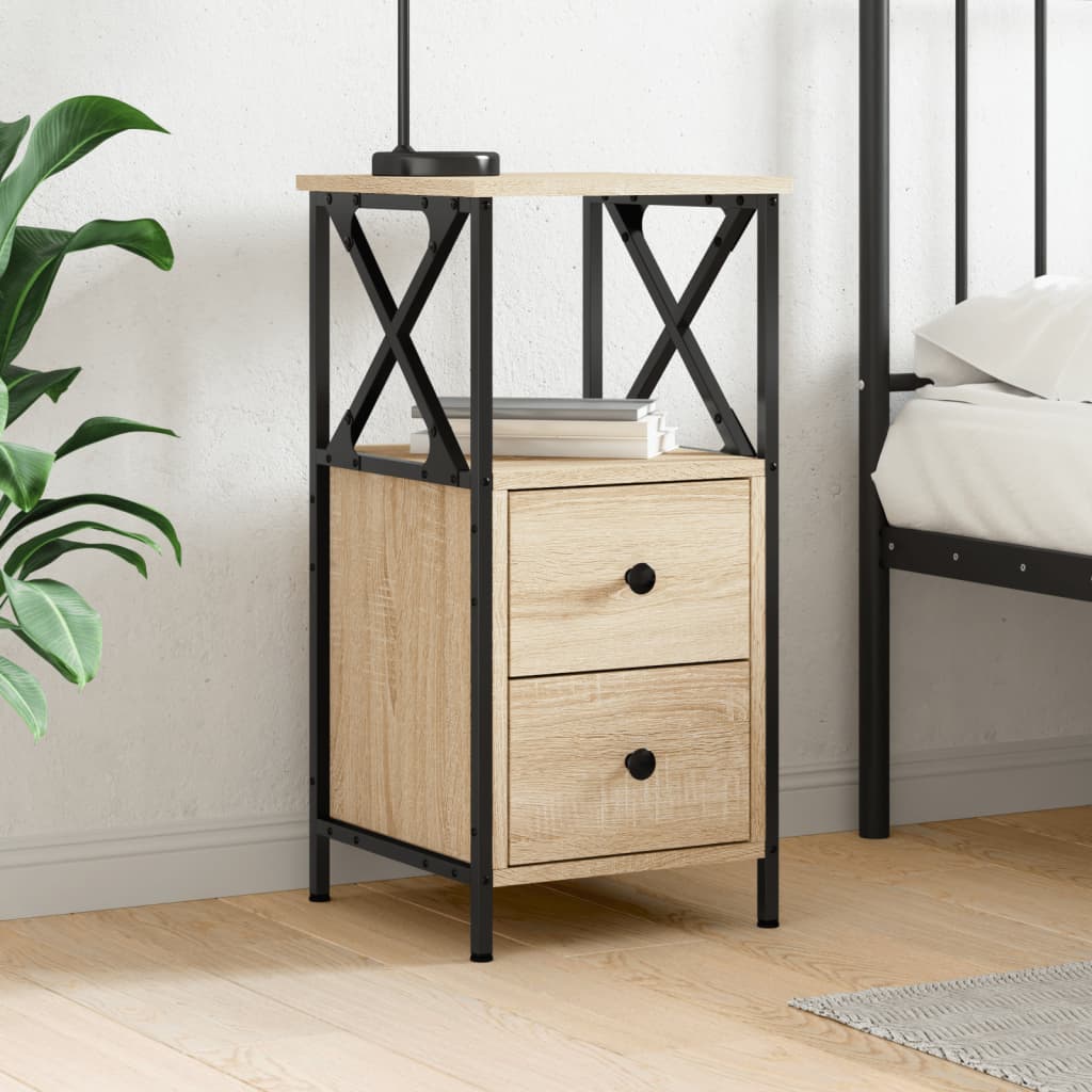 vidaXL Bedside Cabinet Sonoma Oak 34x35,5x70 cm Engineered Wood 1