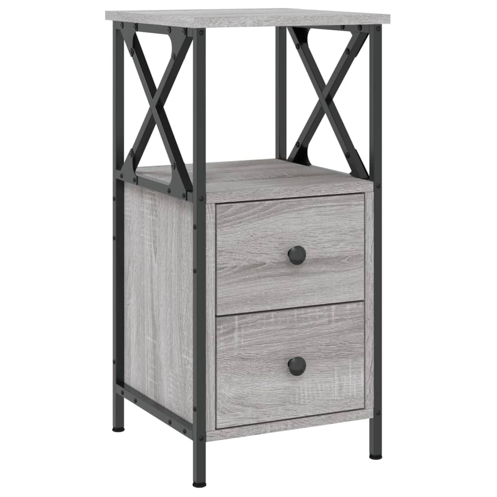 vidaXL Bedside Cabinet Grey Sonoma 34x35,5x70 cm Engineered Wood 2