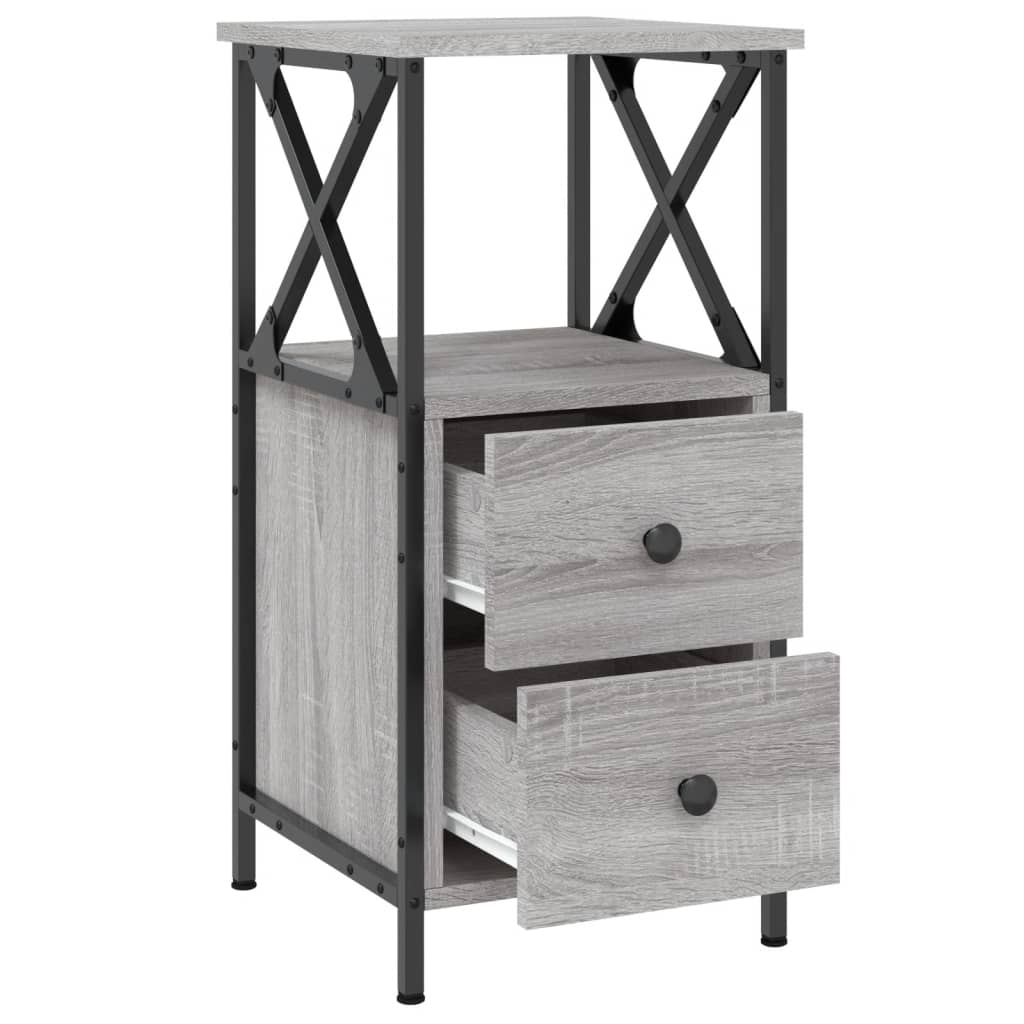 vidaXL Bedside Cabinet Grey Sonoma 34x35,5x70 cm Engineered Wood 3