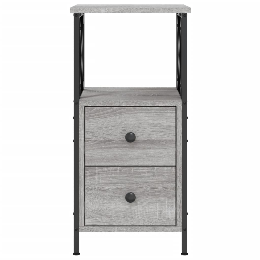 vidaXL Bedside Cabinet Grey Sonoma 34x35,5x70 cm Engineered Wood 4