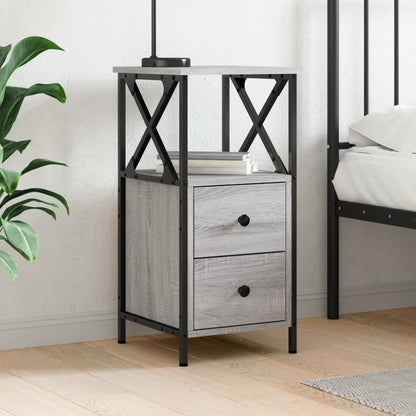 vidaXL Bedside Cabinet Grey Sonoma 34x35,5x70 cm Engineered Wood 1