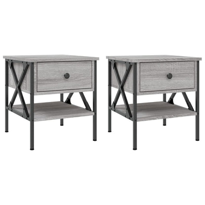 vidaXL Bedside Tables 2 pcs Grey Sonoma 40x42x45 cm Engineered Wood 2