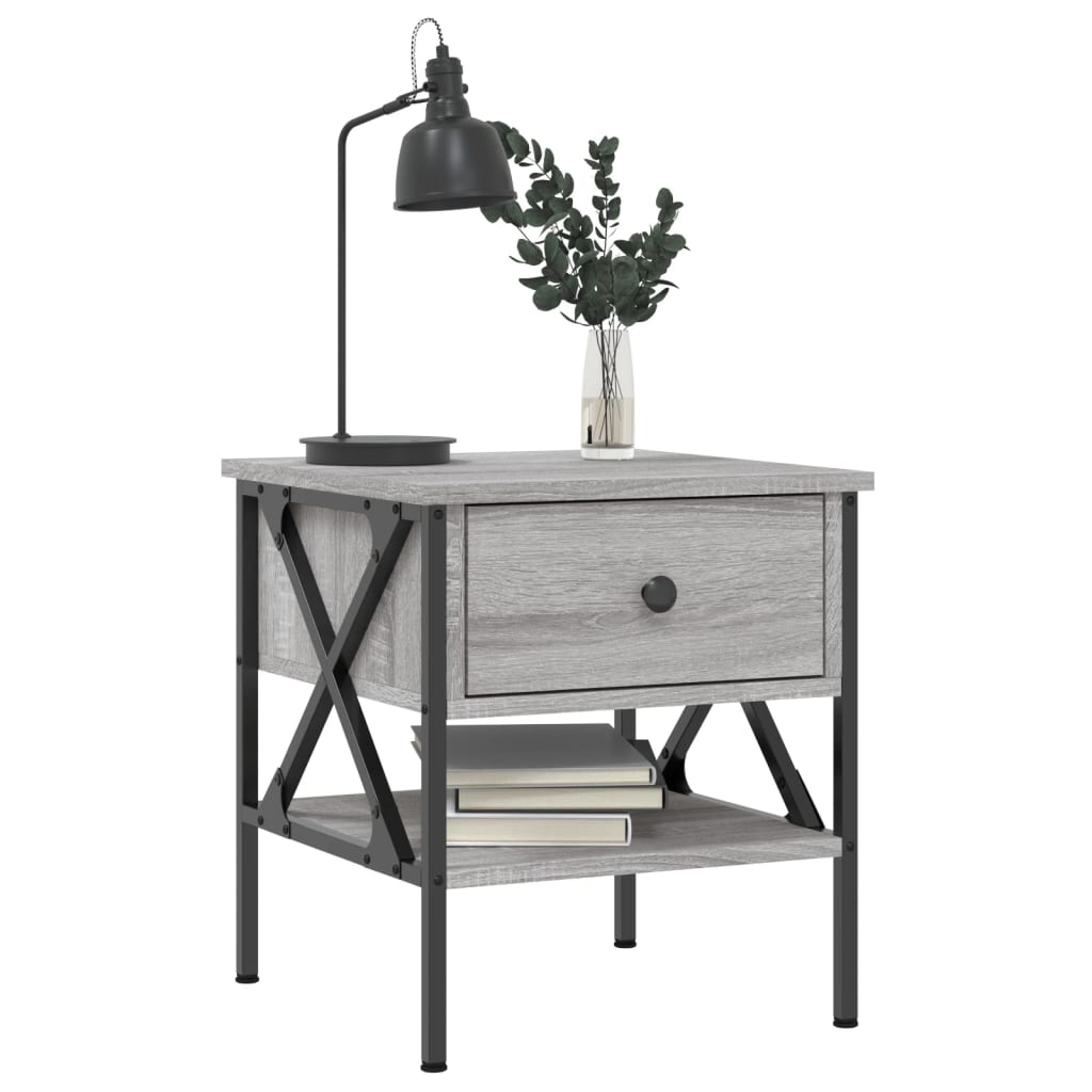 vidaXL Bedside Tables 2 pcs Grey Sonoma 40x42x45 cm Engineered Wood 3