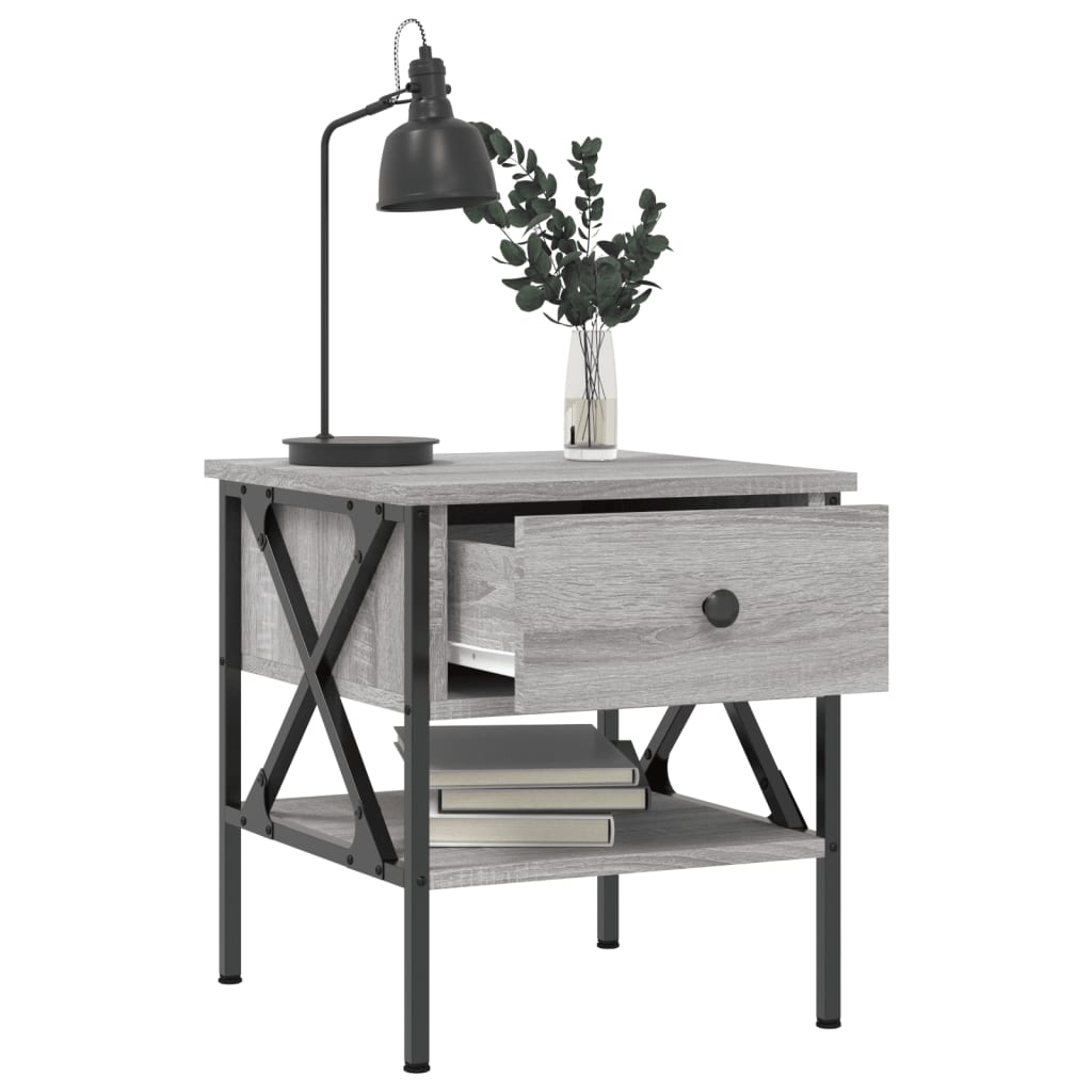 vidaXL Bedside Tables 2 pcs Grey Sonoma 40x42x45 cm Engineered Wood 4
