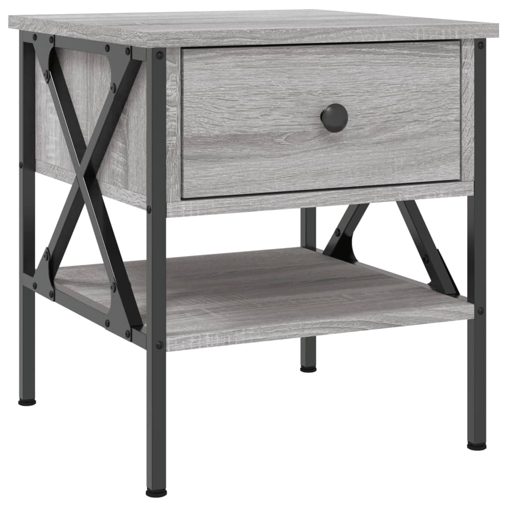 vidaXL Bedside Tables 2 pcs Grey Sonoma 40x42x45 cm Engineered Wood 5