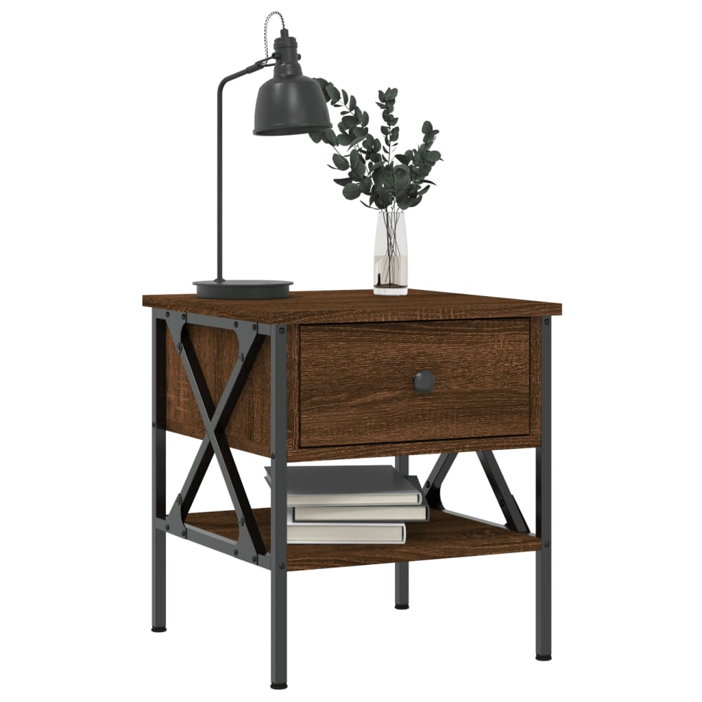 vidaXL Bedside Tables 2 pcs Brown Oak 40x42x45 cm Engineered Wood 3
