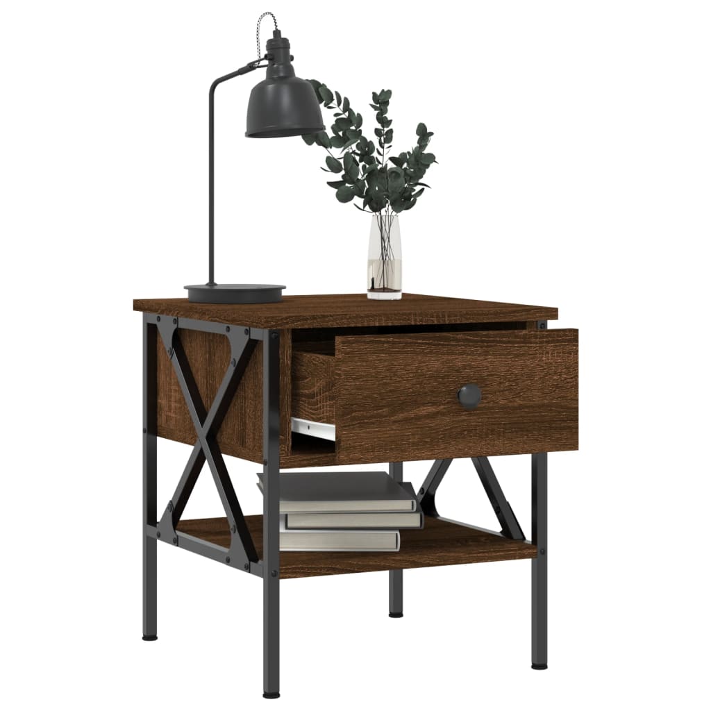vidaXL Bedside Tables 2 pcs Brown Oak 40x42x45 cm Engineered Wood 4