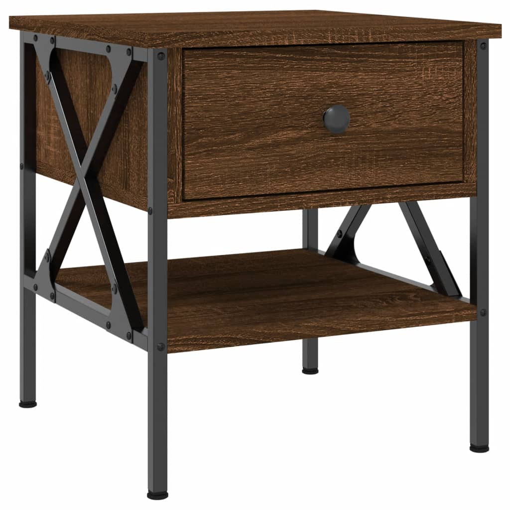 vidaXL Bedside Tables 2 pcs Brown Oak 40x42x45 cm Engineered Wood 5