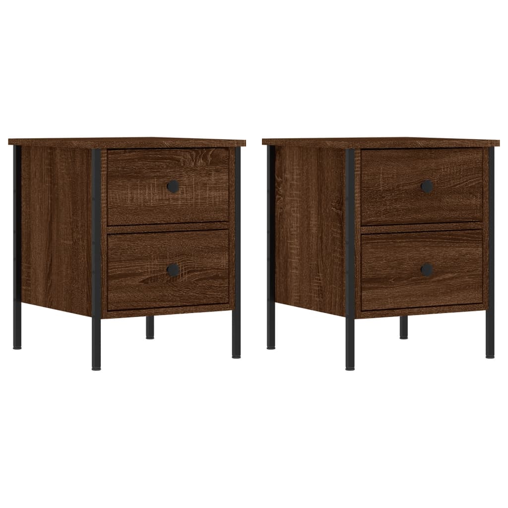 vidaXL Bedside Cabinets 2 pcs Brown Oak 40x42x50 cm Engineered Wood 2