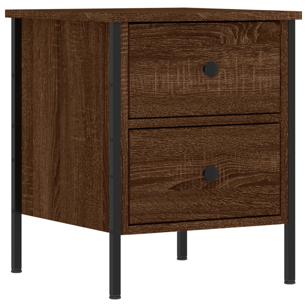 vidaXL Bedside Cabinets 2 pcs Brown Oak 40x42x50 cm Engineered Wood 3