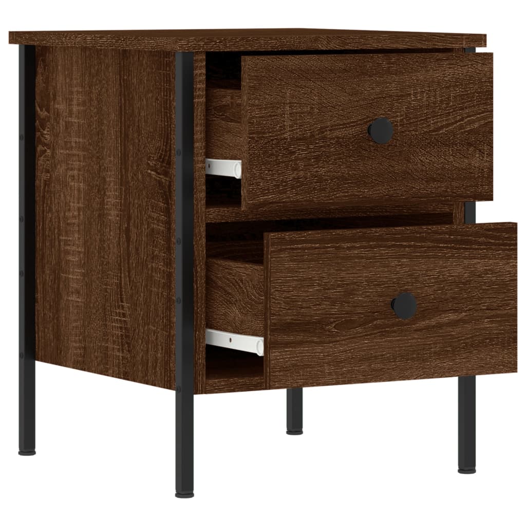 vidaXL Bedside Cabinets 2 pcs Brown Oak 40x42x50 cm Engineered Wood 5