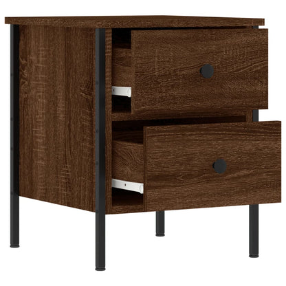 vidaXL Bedside Cabinets 2 pcs Brown Oak 40x42x50 cm Engineered Wood 5