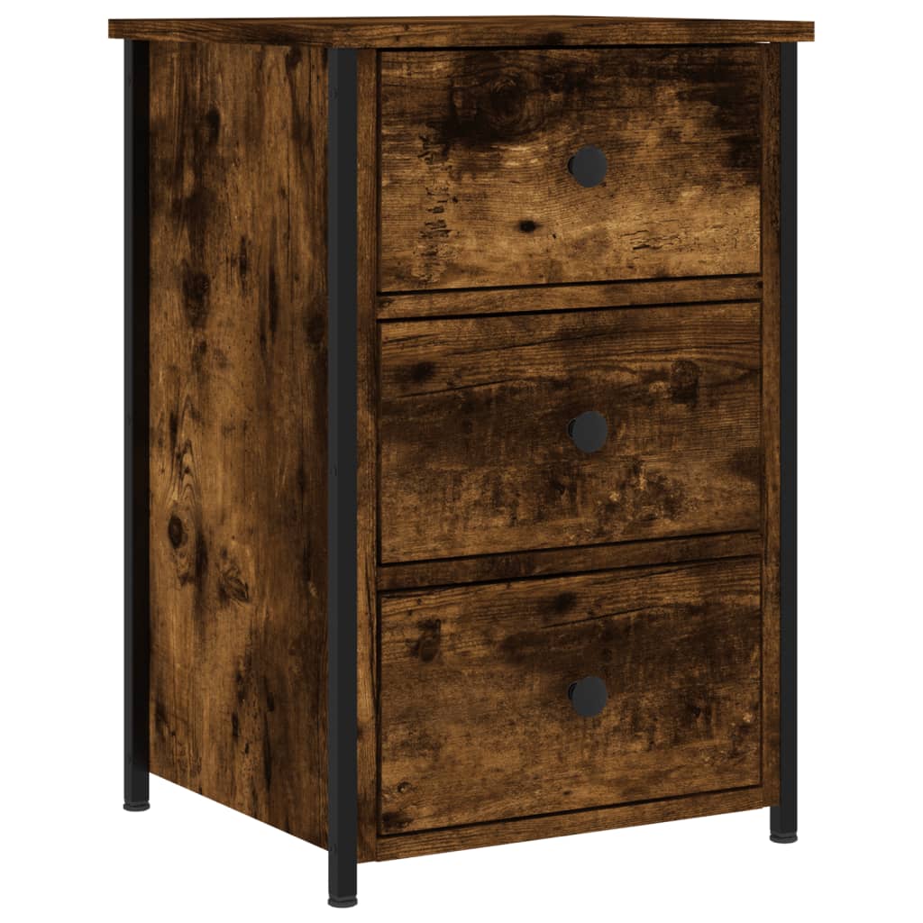 vidaXL Bedside Cabinet Smoked Oak 40x36x60 cm Engineered Wood 2