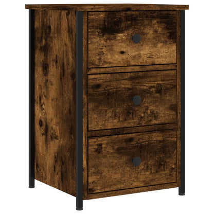 vidaXL Bedside Cabinet Smoked Oak 40x36x60 cm Engineered Wood 2