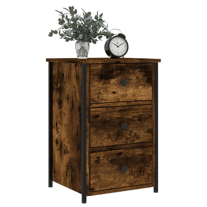 vidaXL Bedside Cabinet Smoked Oak 40x36x60 cm Engineered Wood 3