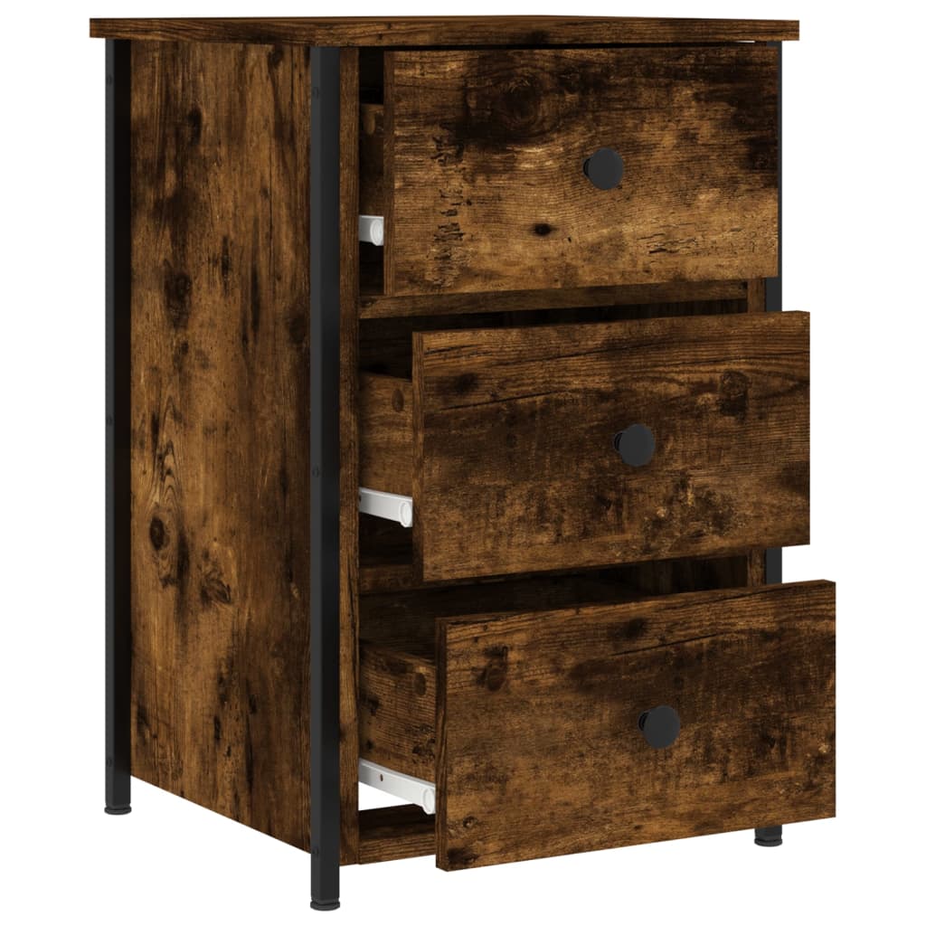 vidaXL Bedside Cabinet Smoked Oak 40x36x60 cm Engineered Wood 6