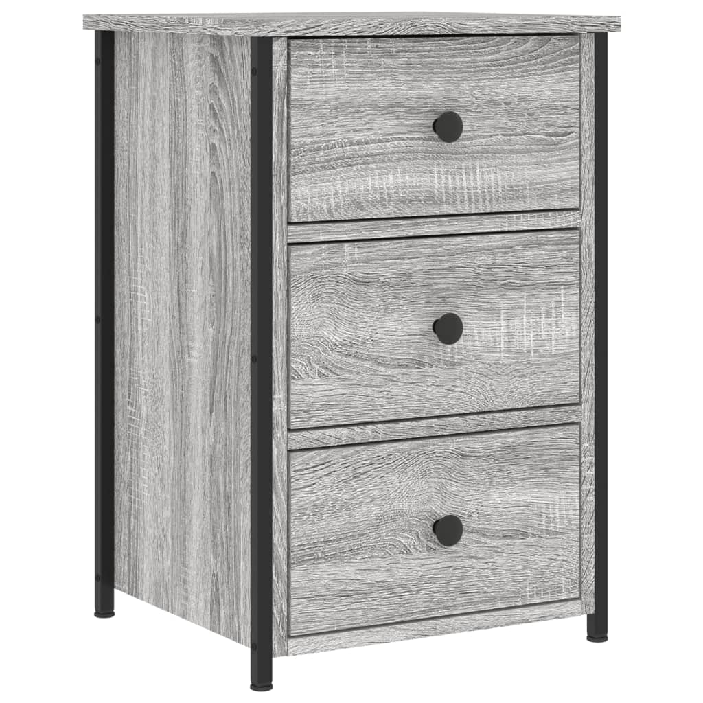 vidaXL Bedside Cabinet Grey Sonoma 40x36x60 cm Engineered Wood 2